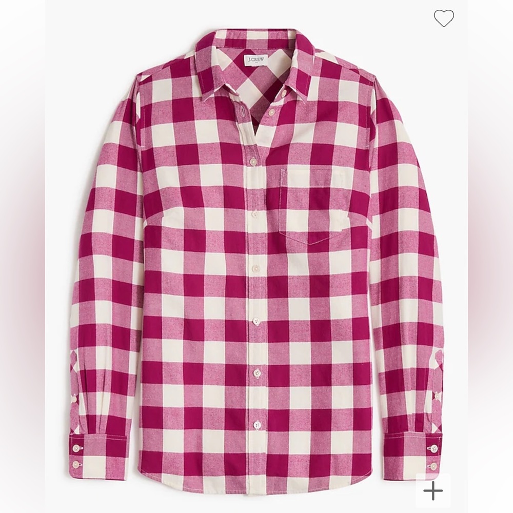 J Crew Buffalo Plaid Flannel Pink Check Women’s XS New
